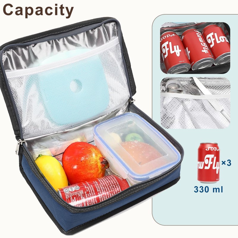 FlowFly Small Insulated Lunch box Portable Soft Bag Mini Cooler Thermal Meal Tote Kit with Handle for Work & School, Cyan - Image 5